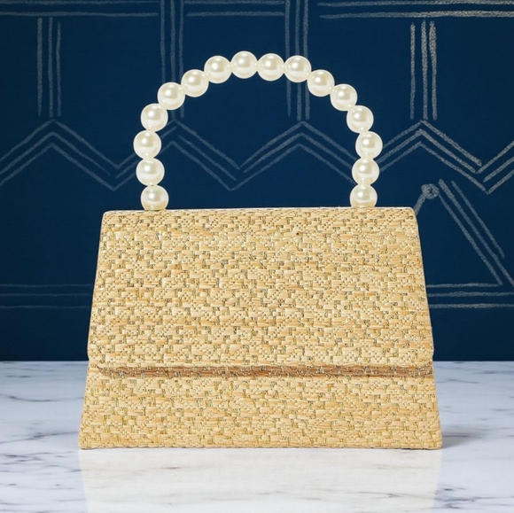 ๐๏ธPearl Handle Straw Bag with Golden Threads โ Sparkle & Chic All Year! ๐ธ - Picture 11 of 11